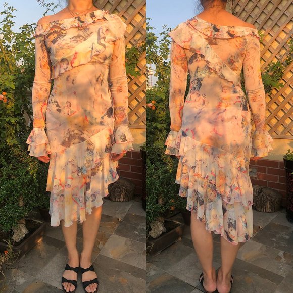 Jean Paul Gaultier Maille pink ruffle dress - Picture 13 of 14